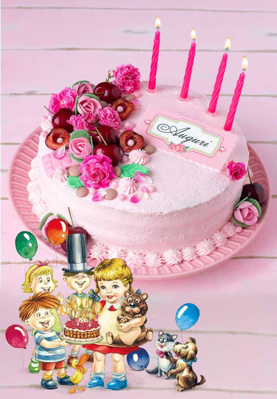 Torta di compleanno alle ciliegie