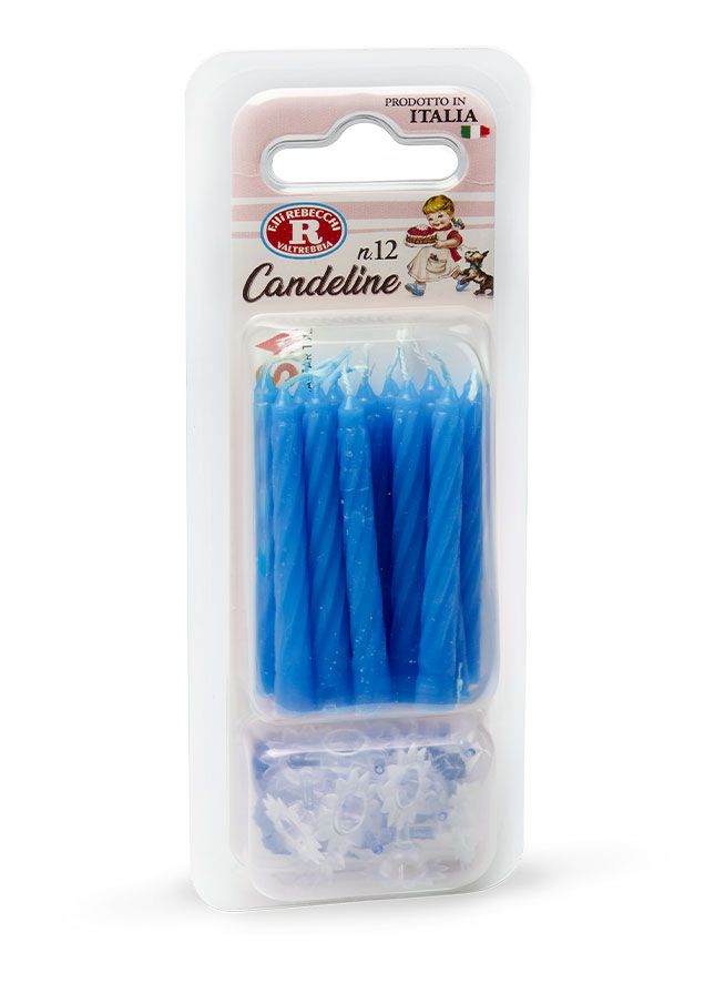 Candeline 12 pezzi classiche azzurre Mariarosa