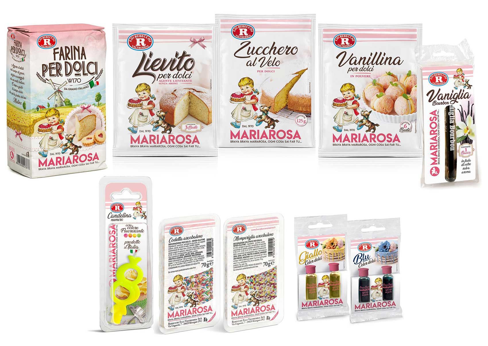 Prodotti Mariarosa per la realizzazione della torta di compleanno con bignè di Mariarosa