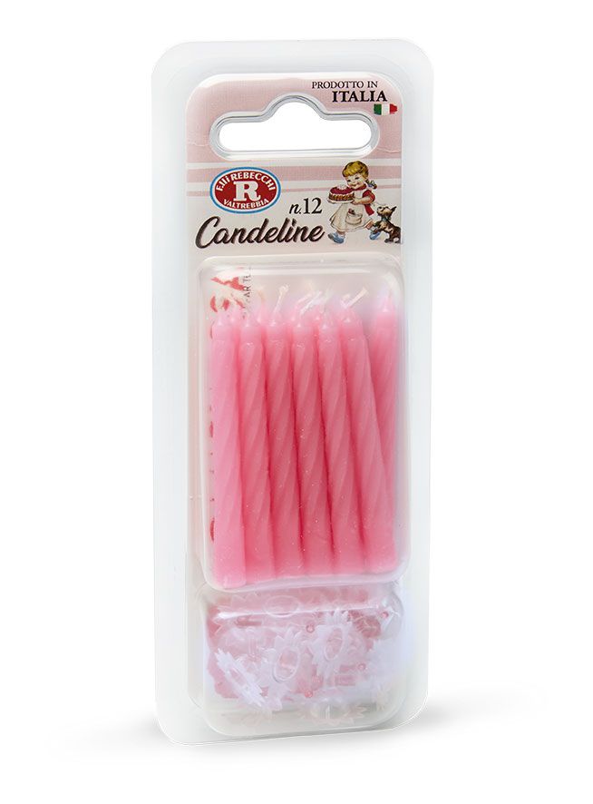 Candeline 12 pezzi classiche rosa Mariarosa