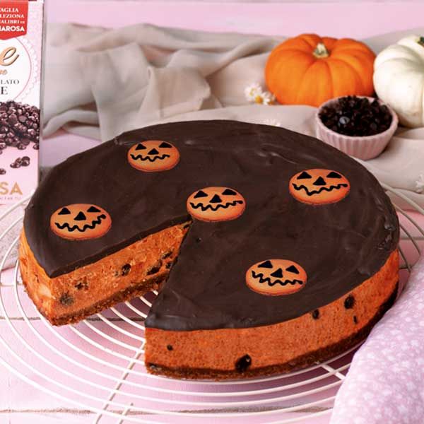 Cheesecake alla zucca con gocce di cioccolato