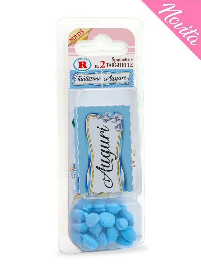 Targhette e spumette azzurre