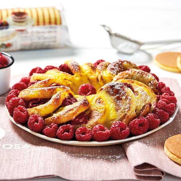 Pudding Pan di Spagna e lamponi