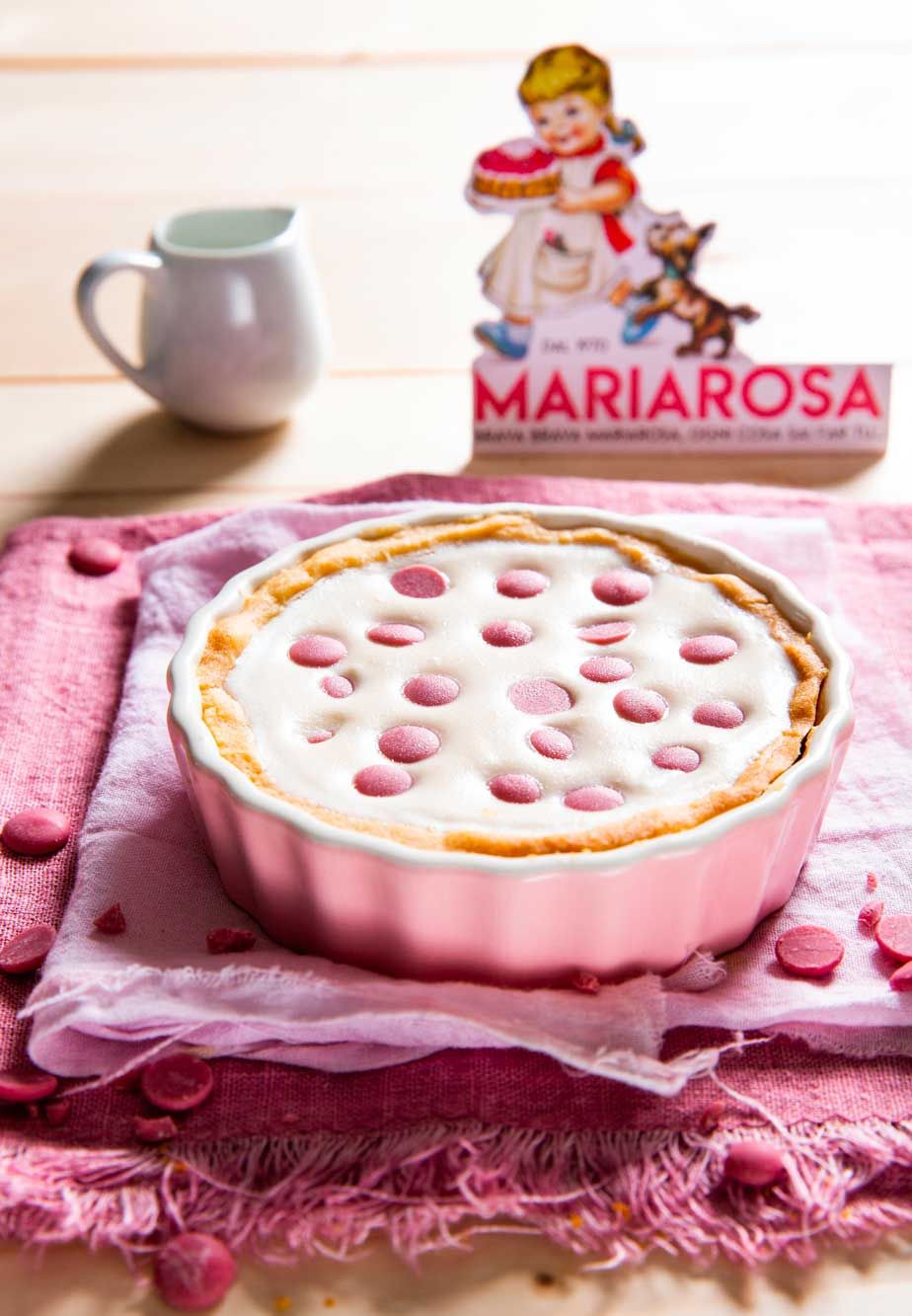 Tartellette con panna cotta e cioccolato Ruby