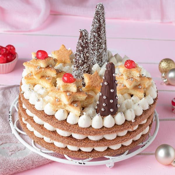 Naked cake al cacao di Natale