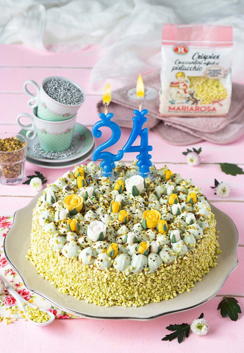 Torta di compleanno al pistacchio di Mariarosa