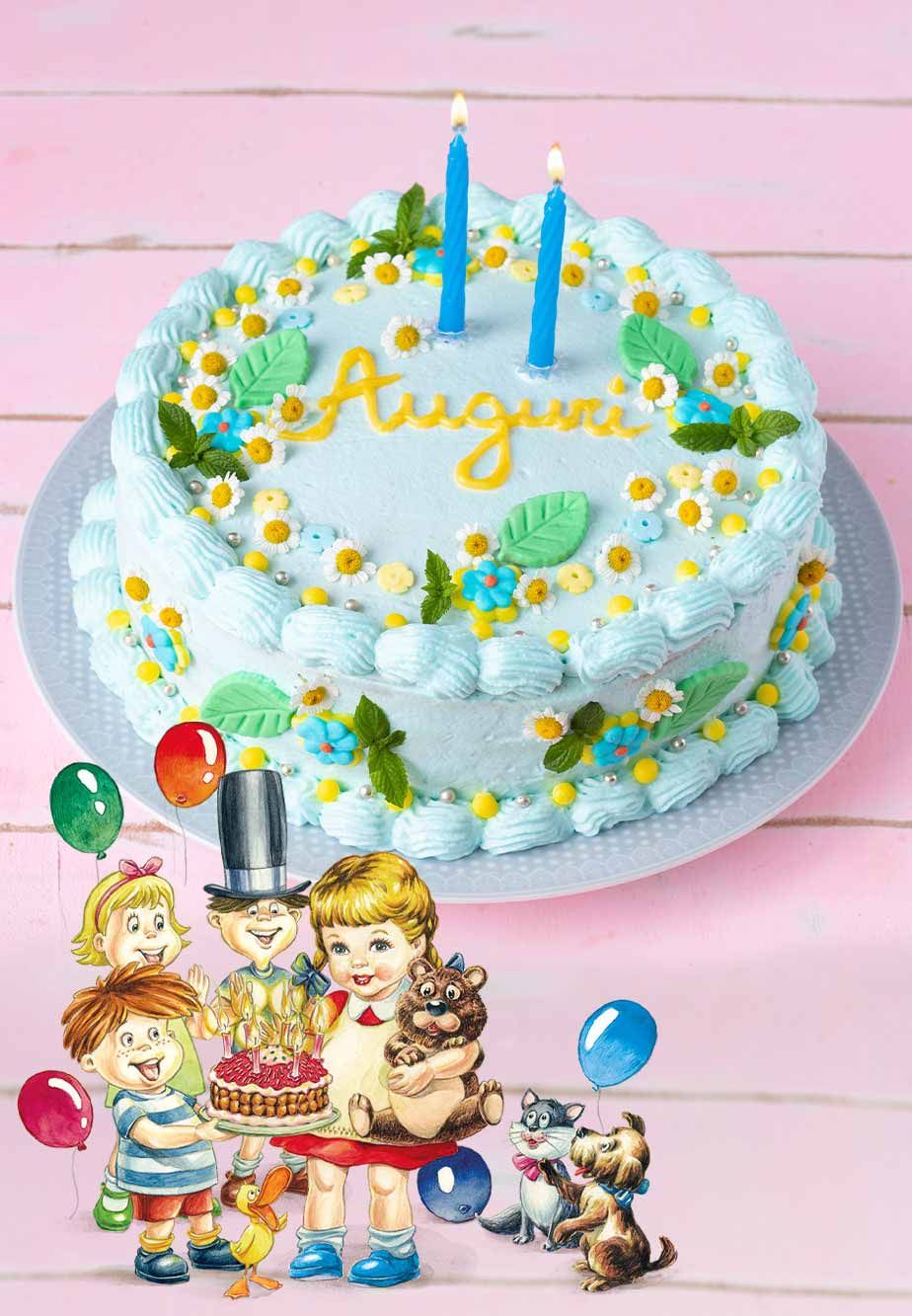 Torta di compleanno alle pesche e yogurt