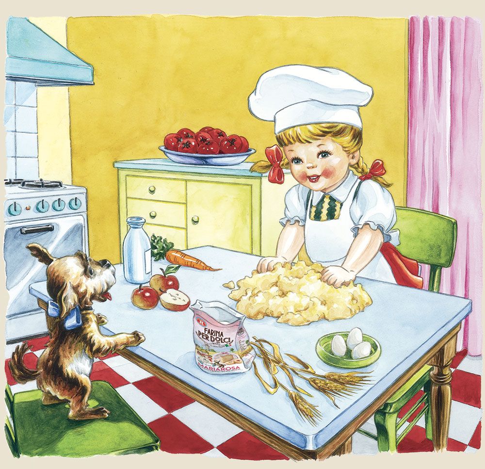 Mariarosa in cucina con la sua farina