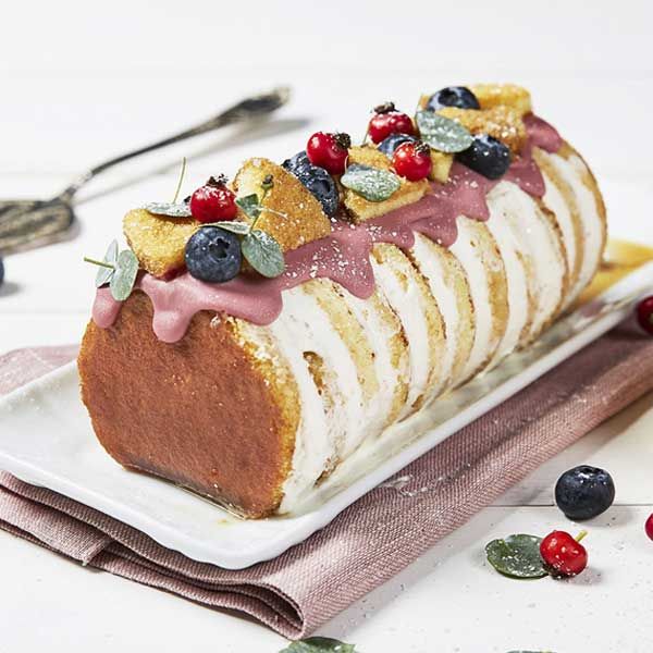 Tronchetto di Natale con cioccolato ruby