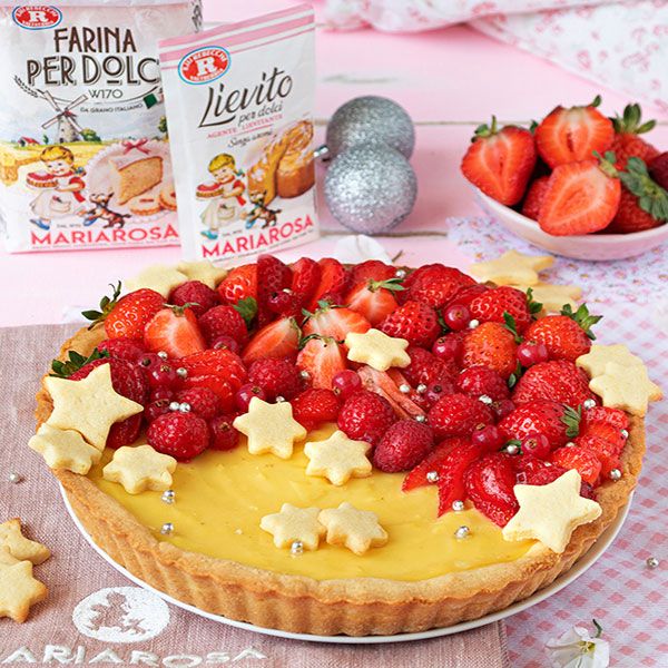 Crostata Mariarosa con crema Novolina e frutti rossi
