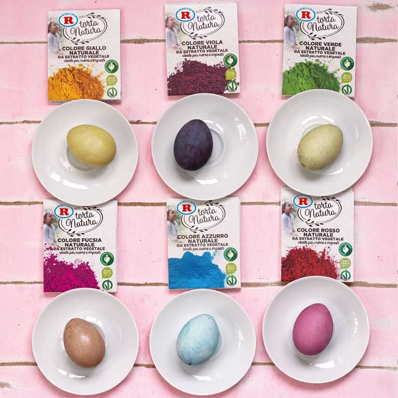 Uova sode con guscio colorate con estratto vegetale
