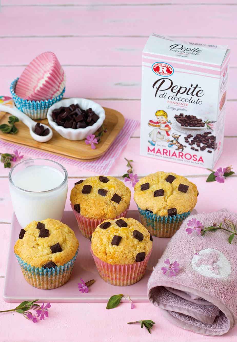 Muffin con pepite di cioccolato fondente