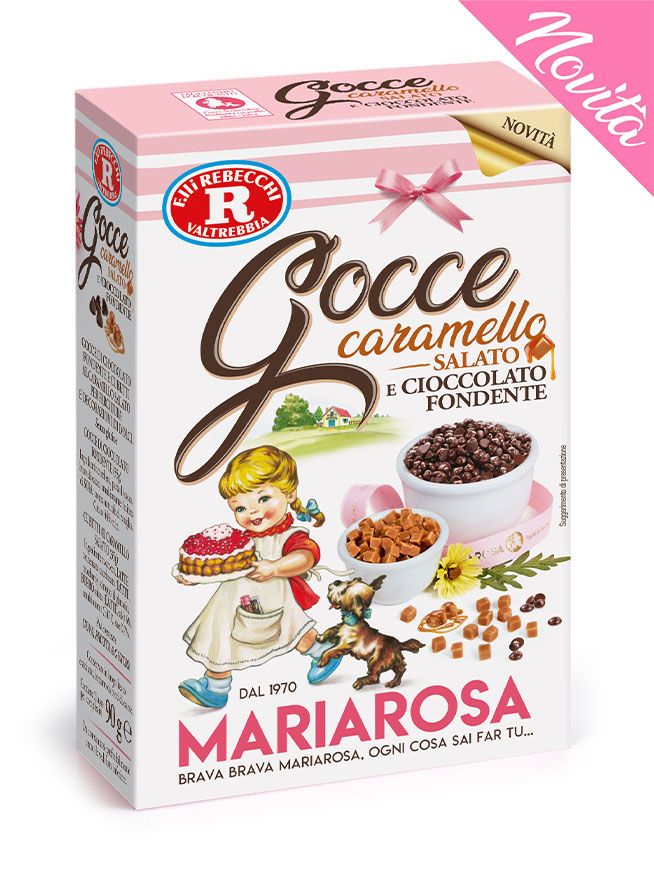 Gocce caramello salato e cioccolato fondente