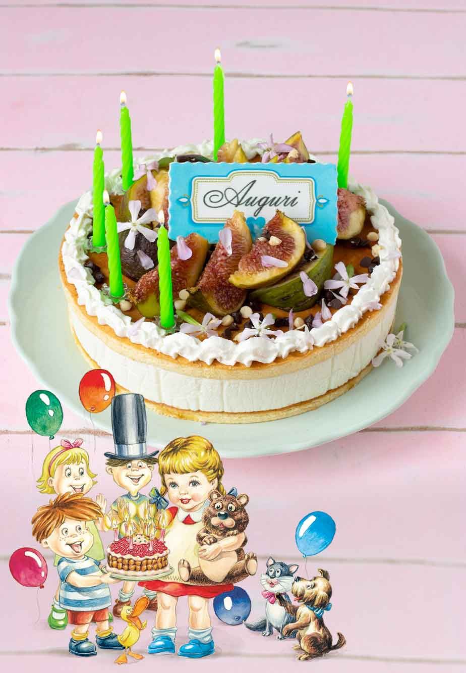 CHEESECAKE DI COMPLEANNO ALLA VANIGLIA CON FICHI FRESCHI