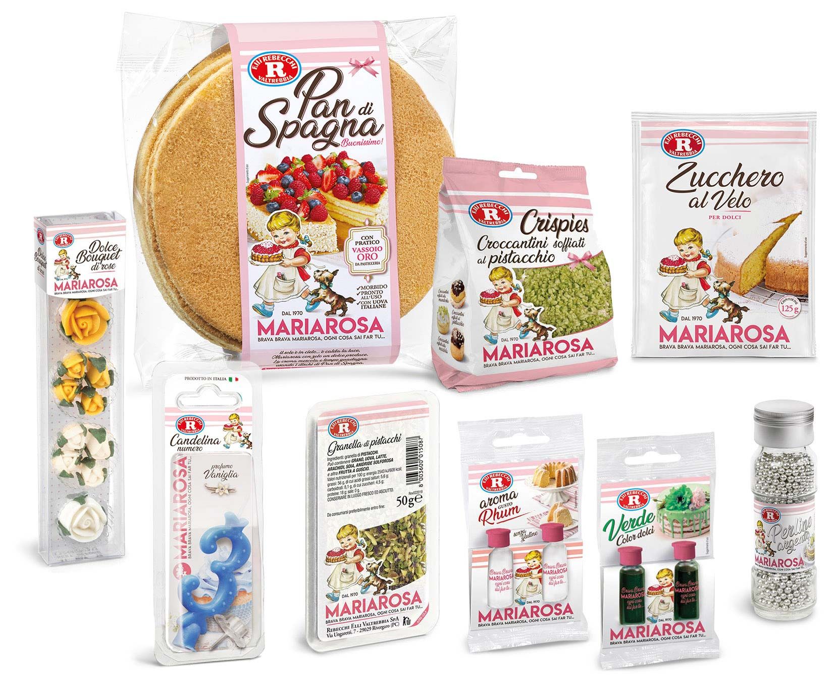 I prodotti Mariarosa che occorrono per realizzare la ricetta della Torta al pistacchio di Mariarosa
