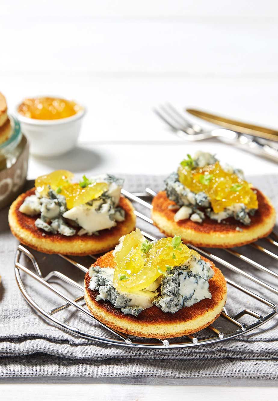 Tortine con Bleu e marmellata