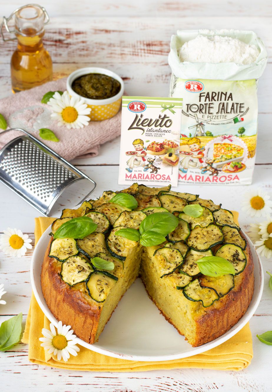 Torta 7 vasetti al pesto e zucchine