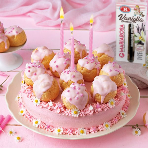 Torta con bignè Mariarosa
