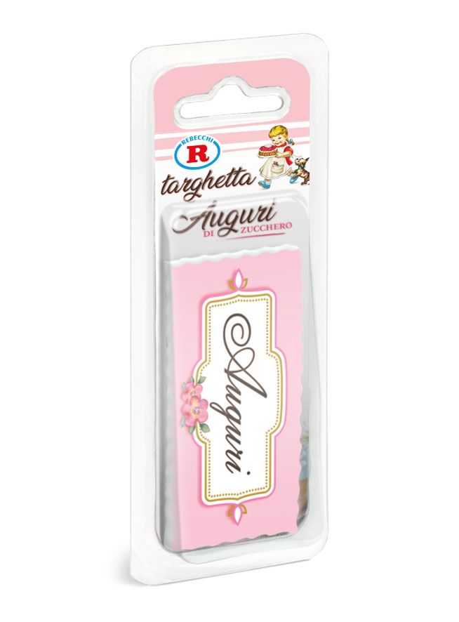 Targhetta auguri rosa Mariarosa
