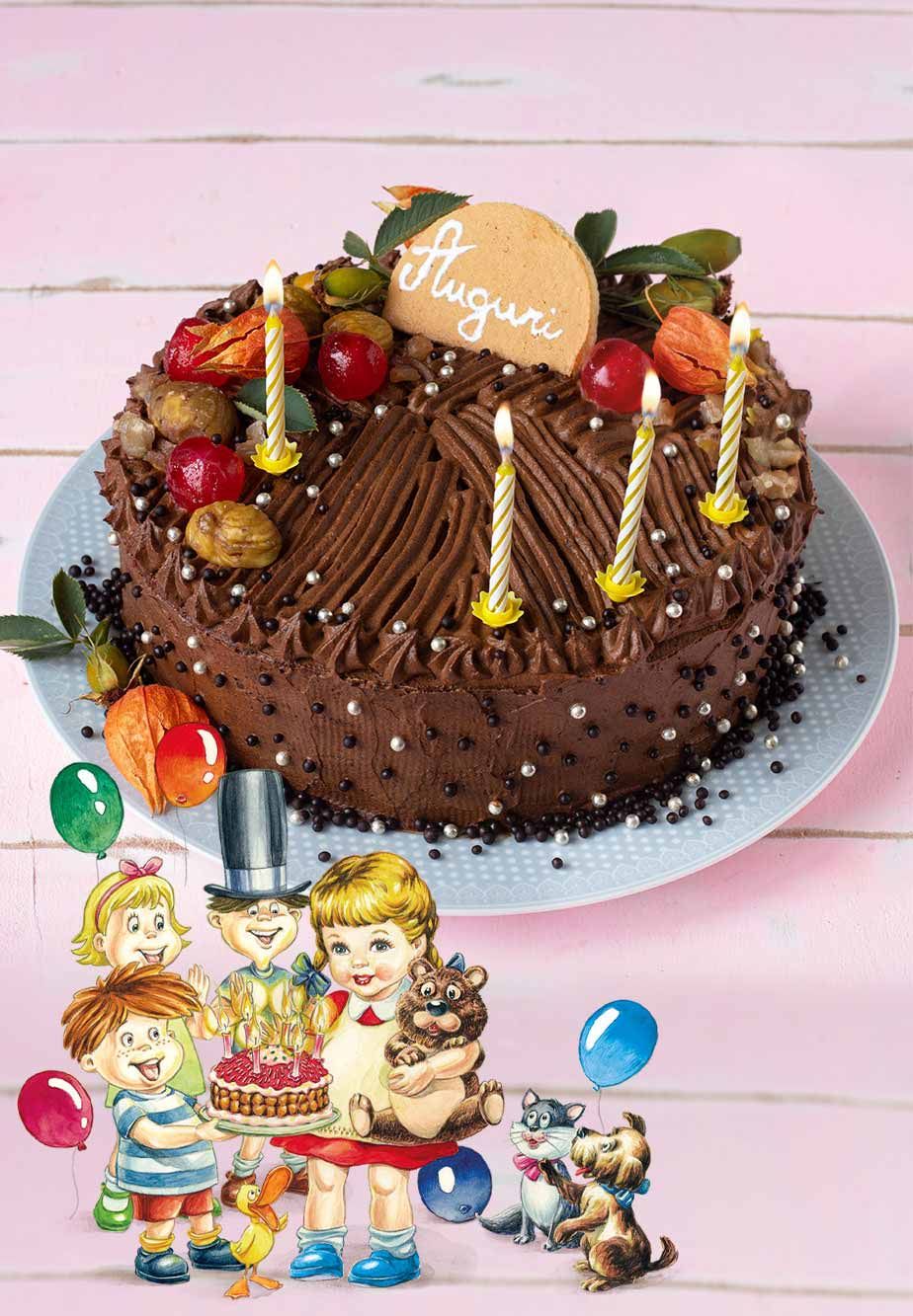 TORTA DI COMPLEANNO AL CIOCCOLATO CON LE CASTAGNE