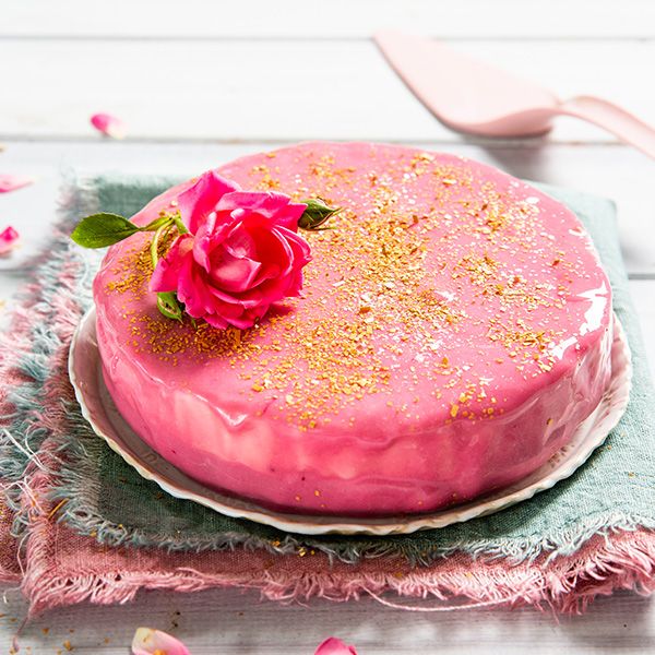 Cheese cake con mirror glaze rosa