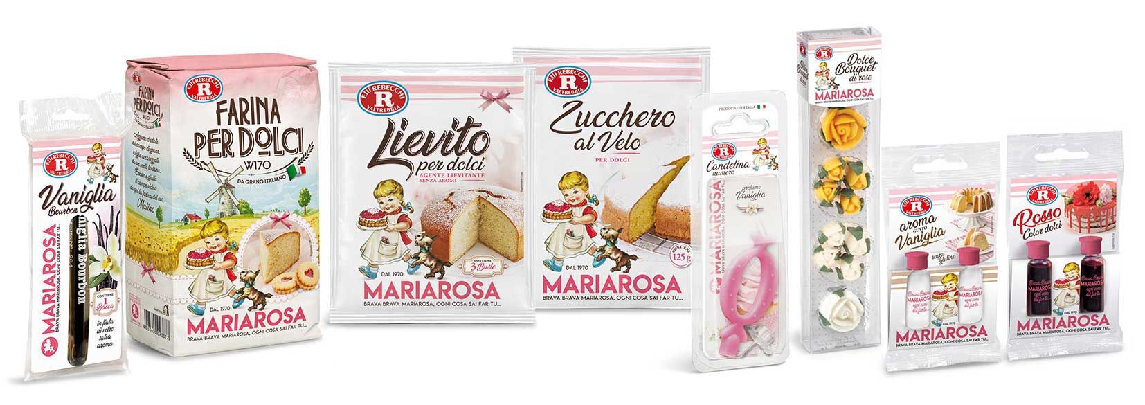 I prodotti Mariarosa che occorrono per realizzare la ricetta della Torta di compleanno Velvet di Mariarosa