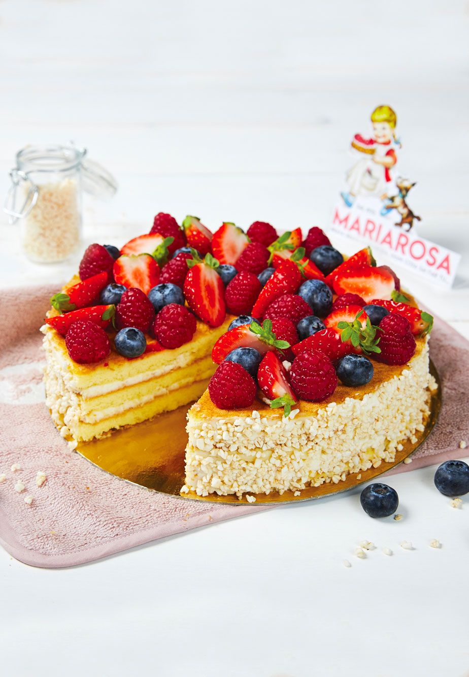 Torta al mascarpone e frutta fresca 