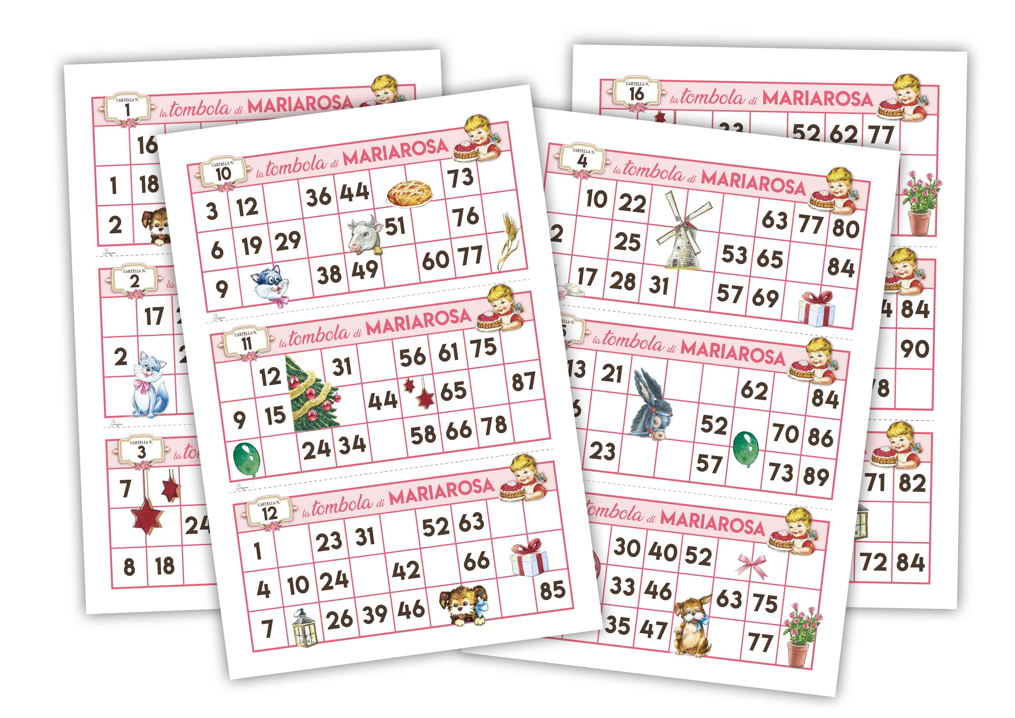 Cartelle della tombola di mariarosa