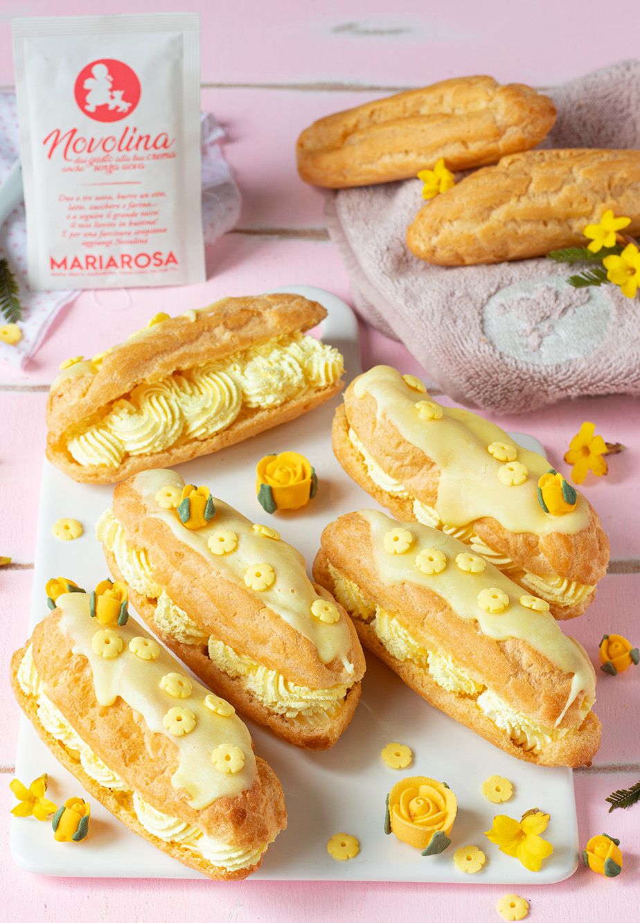 Eclair con crema e glassa
