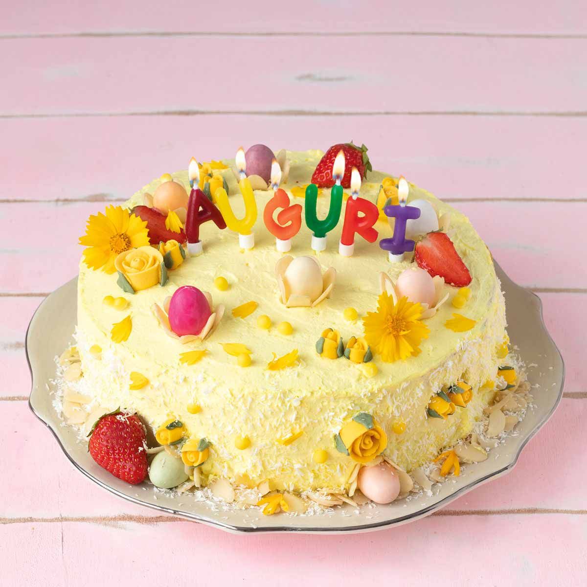 TORTA DI COMPLEANNO CON CREMA ALLE FRAGOLE E CHANTILLY