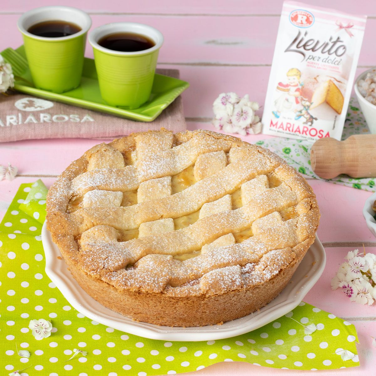 Pastiera con farina di riso e grano saraceno